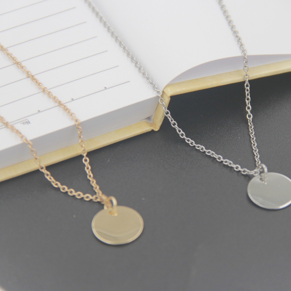 Minimalist Coin Circle Necklaces - Picture 6 of 8